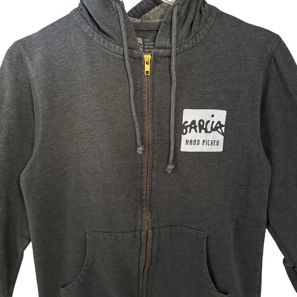 Jerry Garcia Mens Small Hand Picked Zip Up Hoodie Grateful Dead Blue Organic - Picture 3 of 9